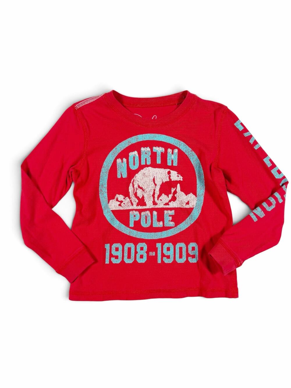 Peek Kids North Pole Expedition Graphic Long Sleeve Shirt Red XS 2/3